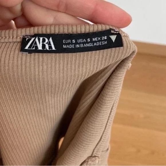 Tan Ribbed Crop Top - Picture 4 of 4